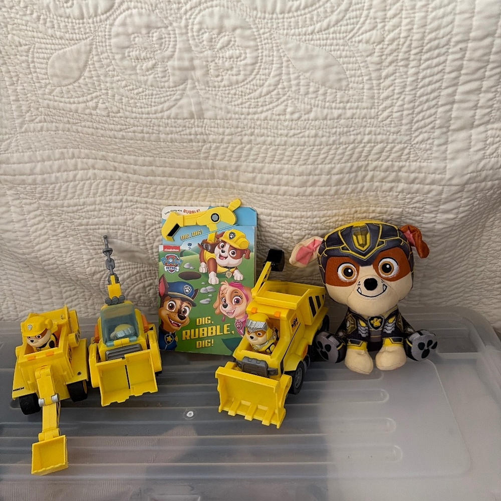Paw Patrol Rubble 8 pc Construction Rescue Lot VGC